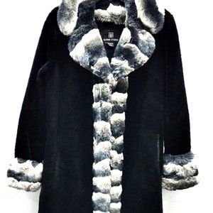 Alpine Studio Women's Faux Fur Long Coat Sz M